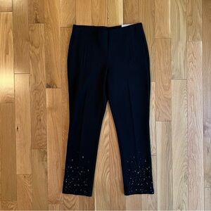 Chico's So Slimming Juliet Slim Leg Black Beaded Ankle Pant